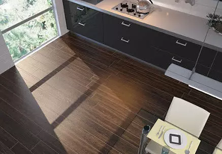 Suelo madera cocina moderna